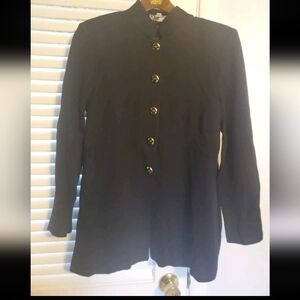 St. John By Marie Gray 8 Black Long Sweater Button Santana Knit Cardigan Odor